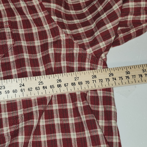 RedHead Men's Red Plaid Casual Button Up Shirt Top - Picture 11 of 11